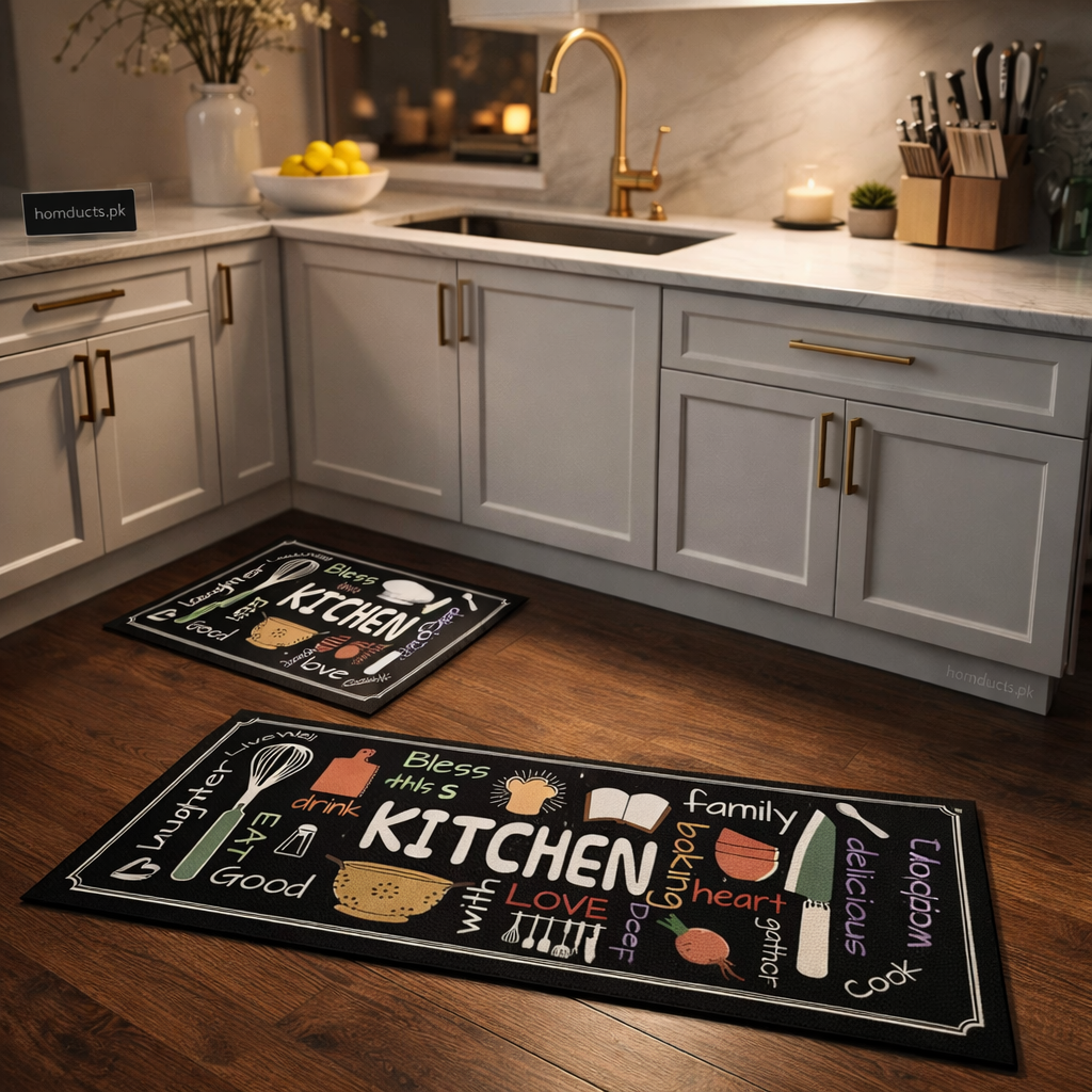 Premium Anti-Slip Kitchen Floor Mat Set – 2PCS Absorbent Cooking & Sink Area Comfort Rugs