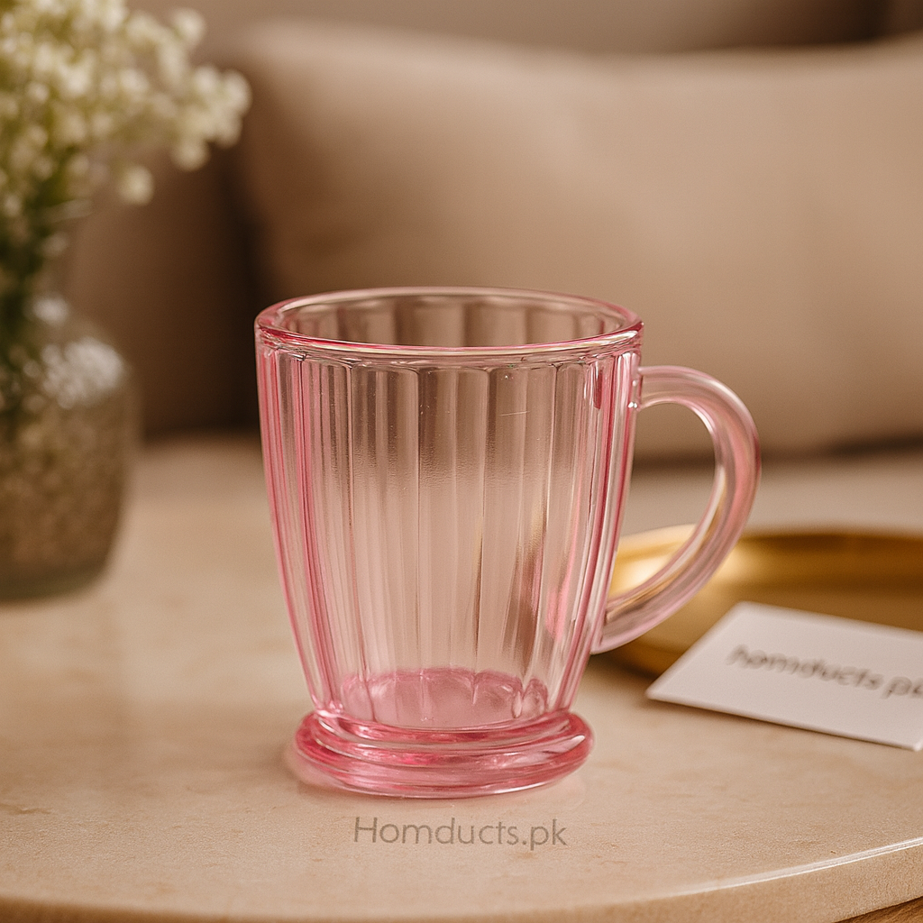 ZIBA Premium Crystal-Style Pink Mug – Elegant Daily Use Cup