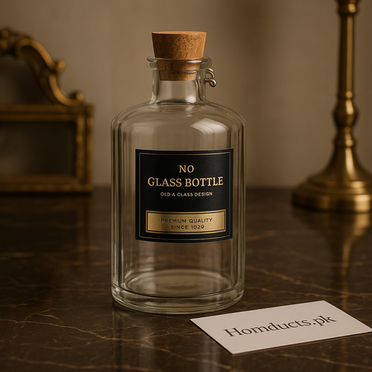 Ziba Premium Vintage Glass Drink Bottle – Elegant Reusable Bottle with Cork Seal