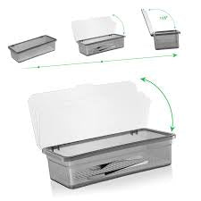 Premium Transparent Cutlery Organizer Box with Lid – Kitchen Utensil Storage Container