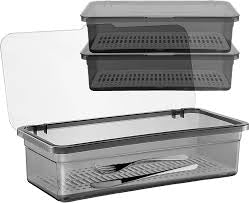 Premium Transparent Cutlery Organizer Box with Lid – Kitchen Utensil Storage Container