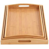 Premium 3-Piece Bamboo Serving Tray Set – Large, Medium & Small Wooden Serving Trays for Kitchen & Coffee Table