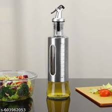 Premium Stainless Steel Oil Dispenser Bottle with Measuring Window – Leakproof Kitchen Oil Pourer
