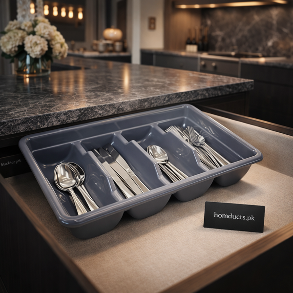 Premium Drawer Cutlery Organizer Tray – Kitchen Spoon Fork Knife Storage Divider