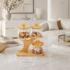 Luxury 3-Tier Glass Storage Jars with Bamboo Stand & Golden Crown Lids