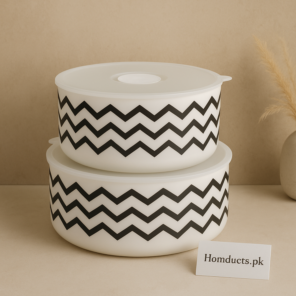 Premium Zigzag Pattern Food Storage Bowl – 1 Pc (Small or Large)