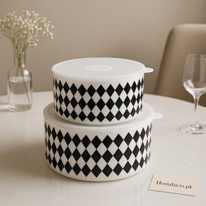 Premium Diamond Pattern Airtight Food Storage Bowl – 1 Pc (Small & Large Sizes Available)