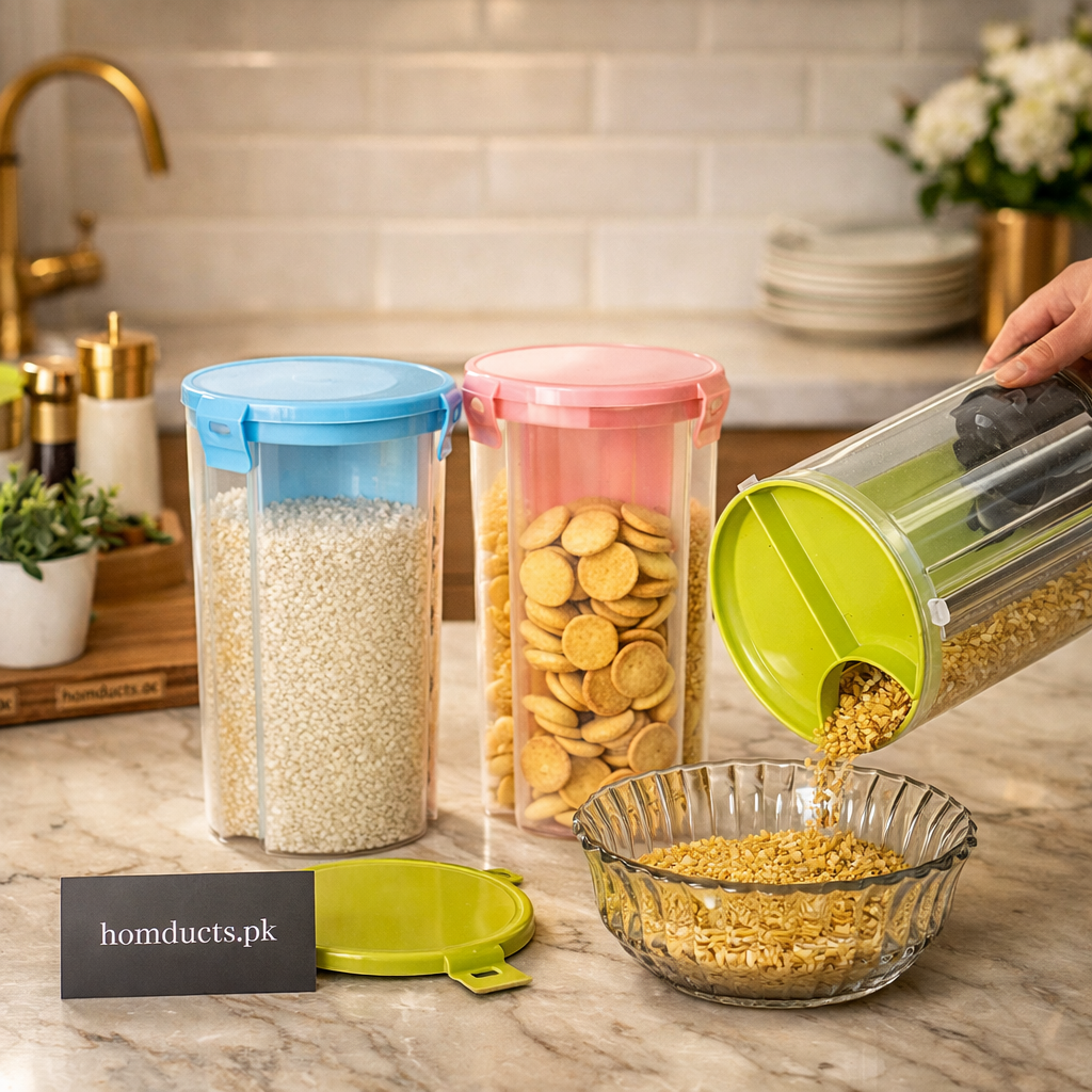 Premium Airtight Kitchen Storage Container – Multi-Purpose Grain & Snack Organizer (1 Pc)