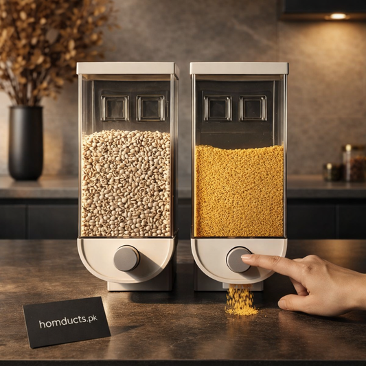 Premium Wall Mounted Grain & Cereal Dispenser – 1kg Kitchen Storage Container (1 Pc)
