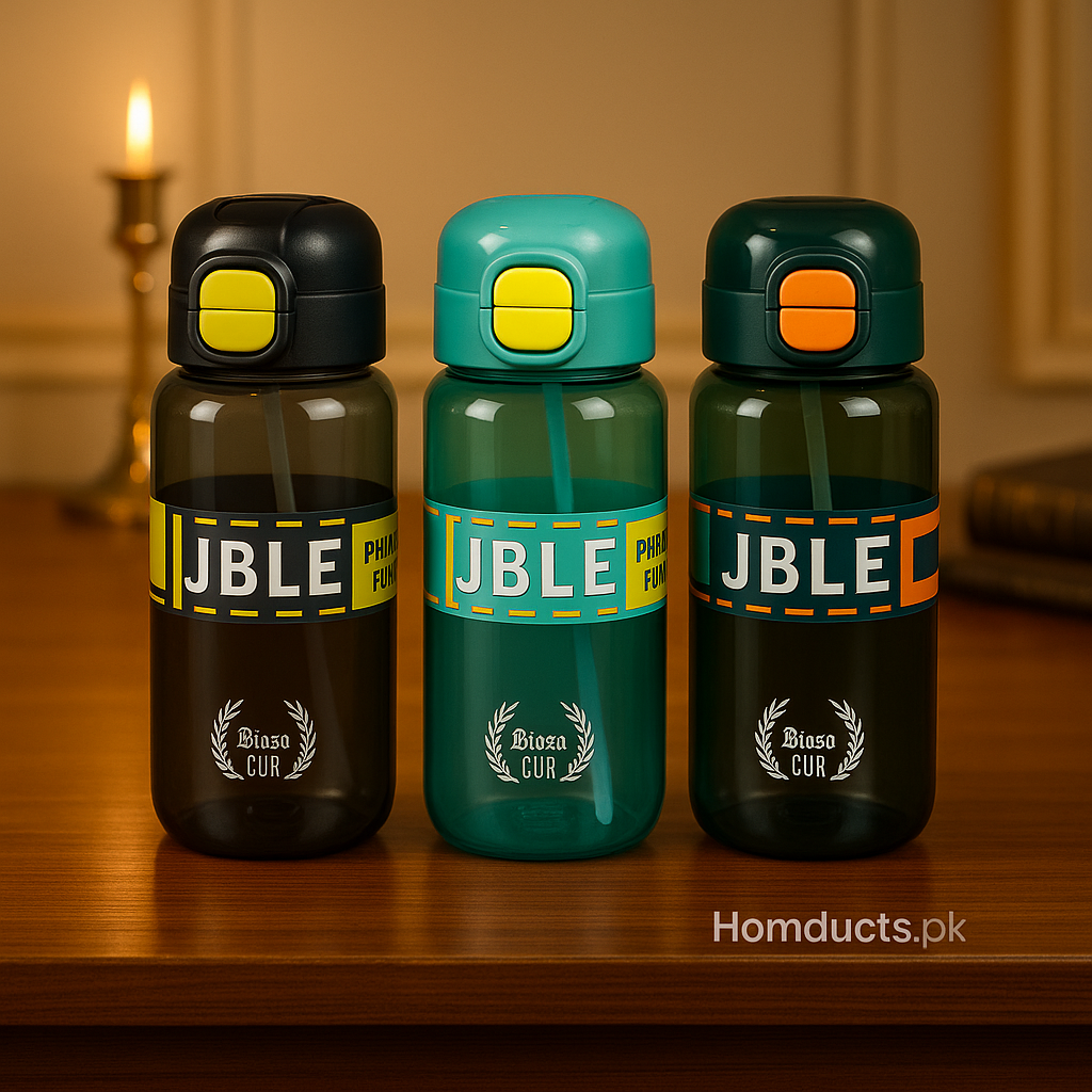 Premium JBLE Leakproof Sports Water Bottle – BPA Free, Flip-Lock Lid, Straw Sipper (1 Pc) (800ml)