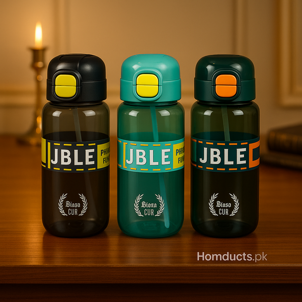 Premium JBLE Leakproof Sports Water Bottle – BPA Free, Flip-Lock Lid, Straw Sipper (1 Pc) (800ml)