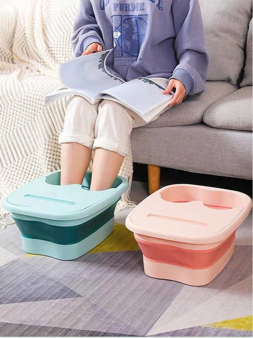 Collapsible Foot Spa Bucket with Lid – Portable Foot Soaking Tub for Home Pedicure & Relaxation