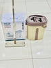 2-in-1 Scratch Cleaning Flat Mop with Dual-Compartment Bucket & Hands-Free Wringer