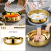 Premium Gold Stainless Steel Food Storage Bowl with Transparent Airtight Lid – Multipurpose Kitchen Serving Container