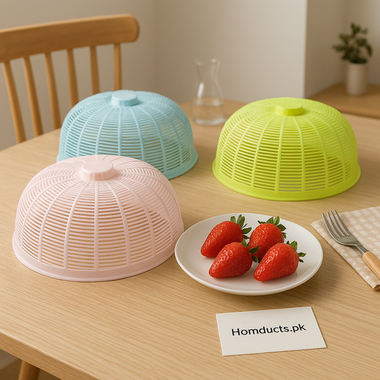 Premium Fly-Proof Food Cover – Thickened Round Mesh Dome (1 Pc) – Multi-Color Kitchen Food Protector