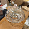 Luxury Crystal Clear Cake Stand with Dome Lid & Gold Base – Elegant Dessert & Serving Display