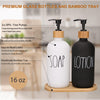 Luxury Dual Soap Dispenser Set with Bamboo Tray – Hand Wash & Dish Soap (2-Piece Set)