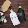 Luxury Dual Soap Dispenser Set with Bamboo Tray – Hand Wash & Dish Soap (2-Piece Set)