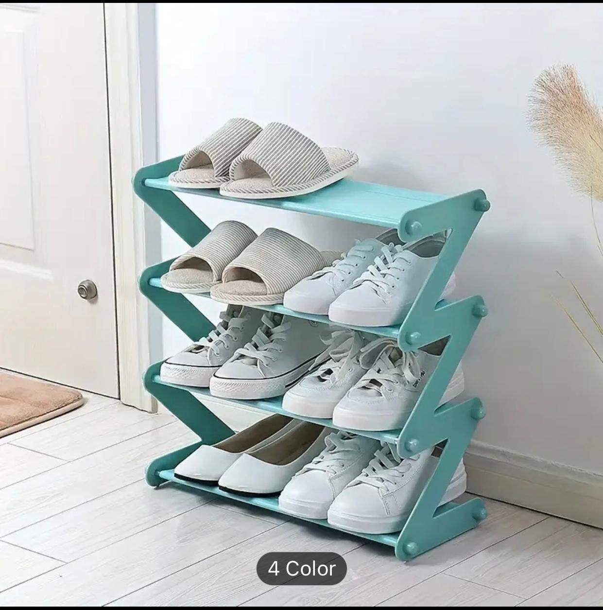 4-Tier Foldable Shoe Rack – Space Saving Multi-Layer Shoe Organizer Stand