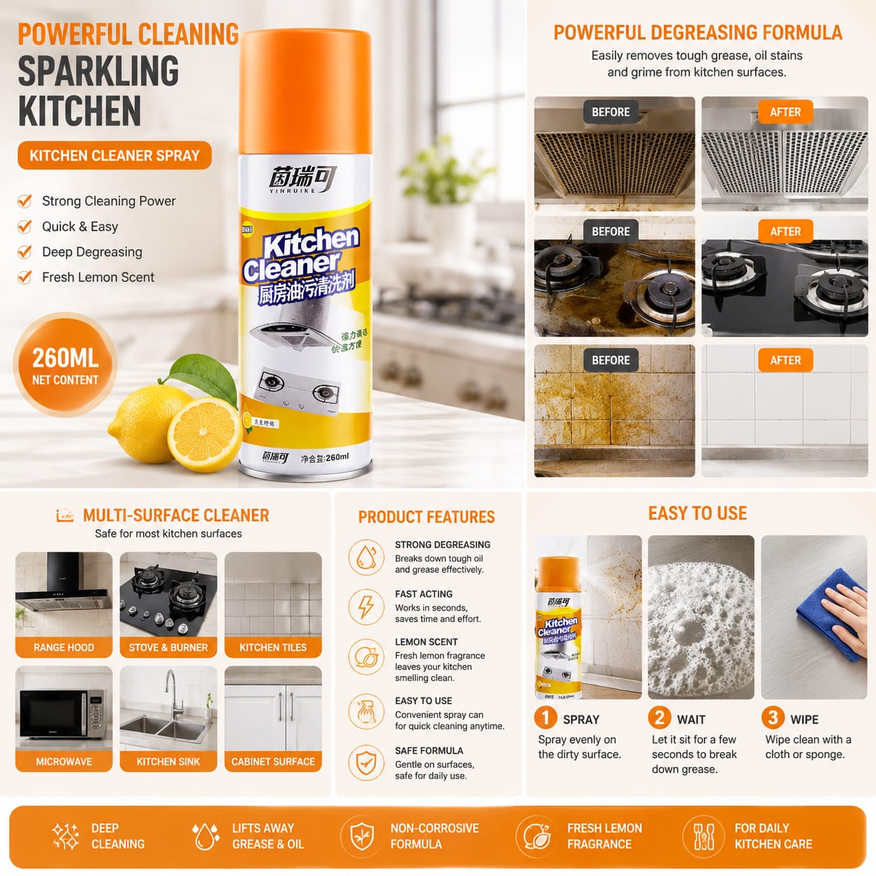 Kitchen Dirt Cleaner Spray (500ml)