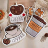 Coffee-Themed Microfiber Hanging Hand Towel – 1/2/4 Pcs