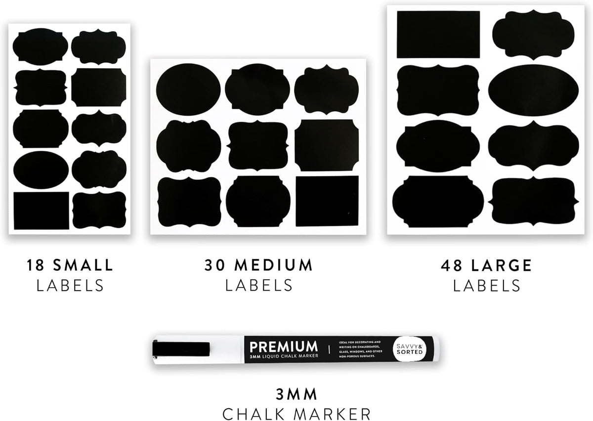 Chalkboard Labels – Reusable Kitchen Storage Sticker Set