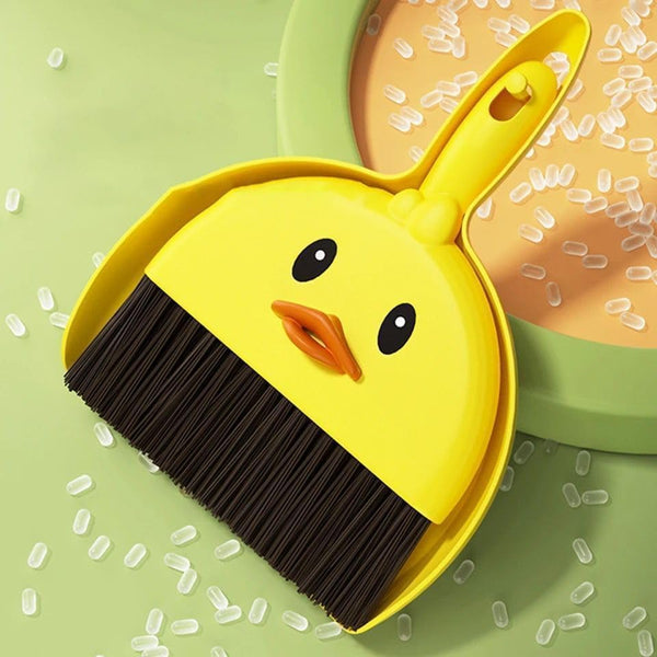 Duck-Shaped Mini Dustpan & Brush – Cute Desk Cleaning Set