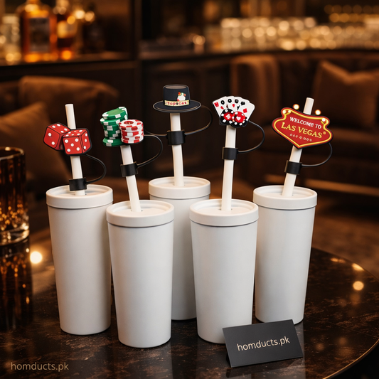 Premium Silicone Straw Cover Cap for Tumblers – Decorative Drink Straw Topper (1 Pc)