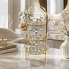 Luxury Crystal 3-Tier Gold Serving Stand | Elegant Decorative Dessert & Display Tray