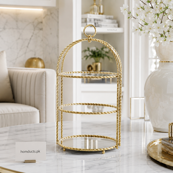Luxury Gold 3-Tier Dessert & Serving Stand – Premium Modern Display Organizer
