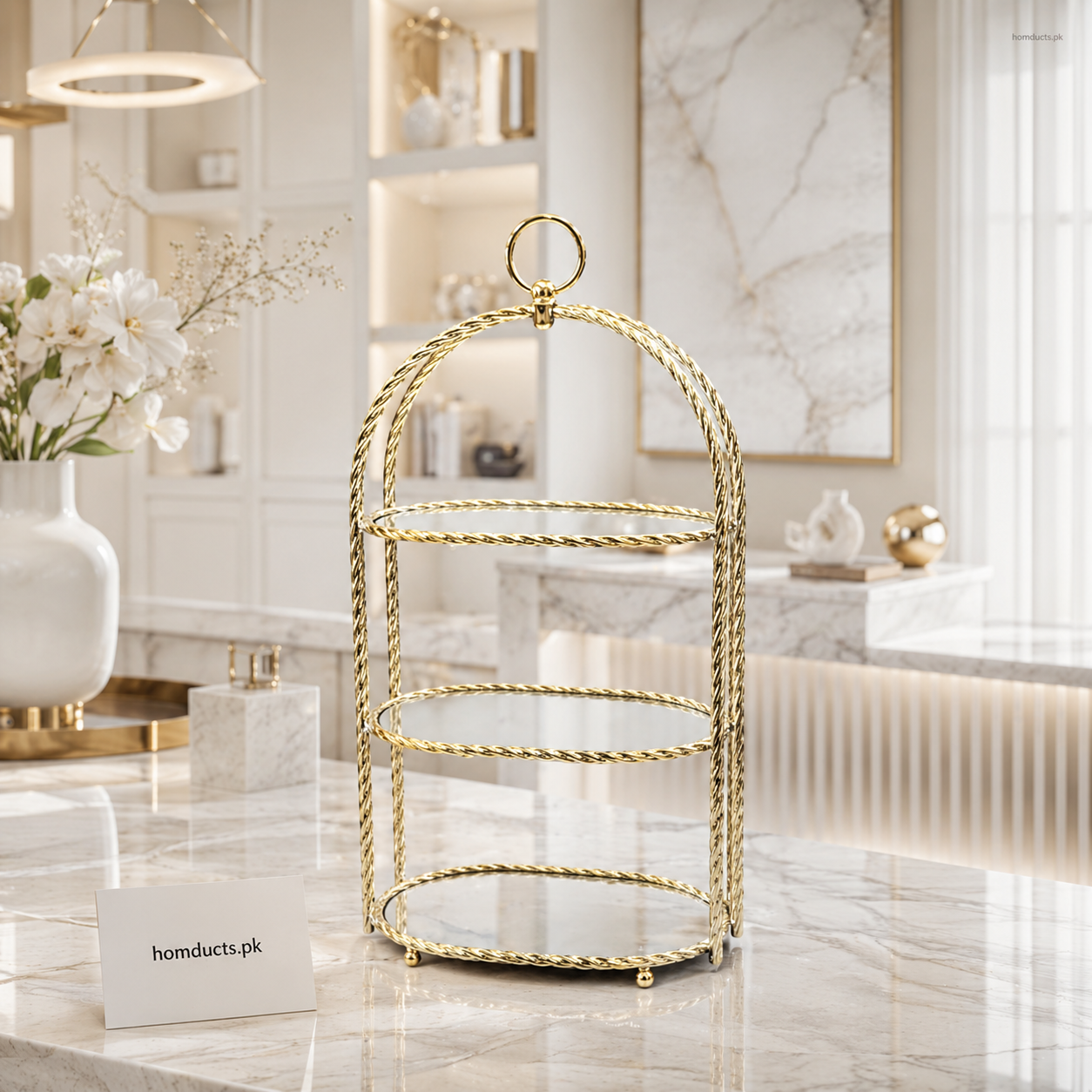 Luxury Gold 3-Tier Dessert & Serving Stand – Premium Modern Display Organizer