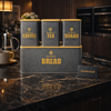 Premium 4-Piece Kitchen Bread Box & Storage Canister Set – Bread, Tea, Coffee & Sugar Containers