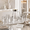 Luxury Glass Water Jug & Tumbler Set with Golden Lid – 7 Pcs Premium Drinkware Set
