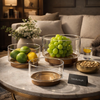 Premium Glass Fruit Bowl with Wooden Base – Elegant Serving & Kitchen Display Bowl (1 PC)