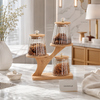 Luxury 3-Tier Glass Snack Jar Stand with Wooden Holder | Premium Dry Fruit & Candy Storage Organizer