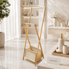 Homducts® Luxury Bamboo Clothes Hanging Stand with Storage Basket