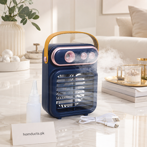 Portable USB Cooling Mist Fan – Mini Rechargeable Spray Air Cooler Humidifier