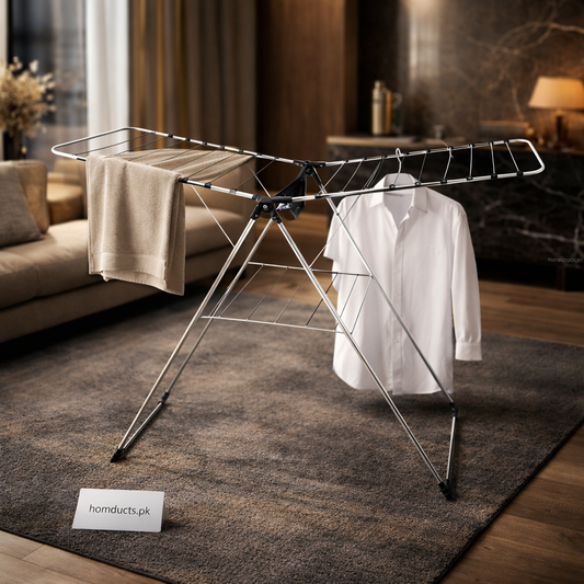 Elegant Foldable Stainless Steel Laundry Drying Rack – Premium Expandable Clothes Drying Stand