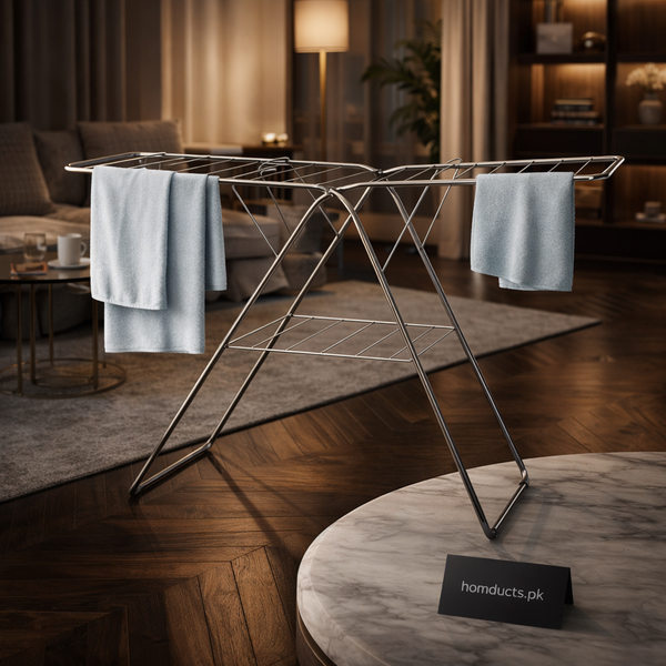 Elegant Premium Foldable Stainless Steel Clothes Drying Rack – Heavy Duty Laundry Dryer Stand