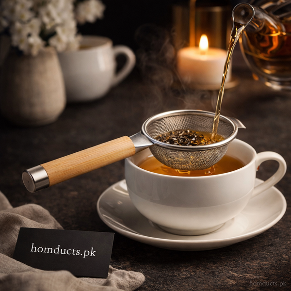 Elegant Stainless Steel Tea Strainer – Fine Mesh Tea Filter for Smooth Tea Brewing