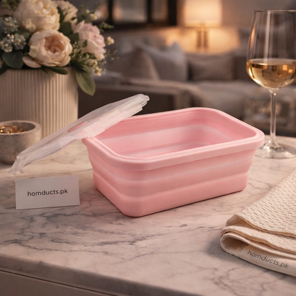 Premium Collapsible Food Storage Box with Lid – Space Saving Foldable Kitchen Storage Container