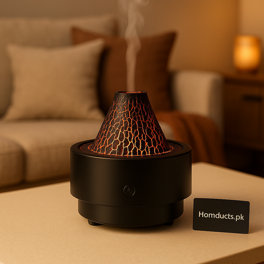 Lava Volcano Aromatherapy Diffuser with LED Fire Effect – Cool Mist Humidifier for Home