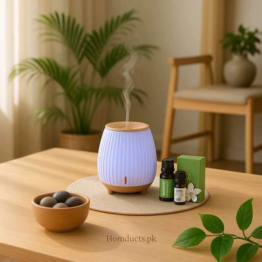 Ultrasonic Aroma Diffuser with LED Light & Essential Oils – Relaxing Home Fragrance Humidifier
