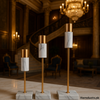 Luxury Marble & Gold Candle Holder Set – 3-Piece Decorative Stand for Living Room, Dining Table & Events | Homducts.pk