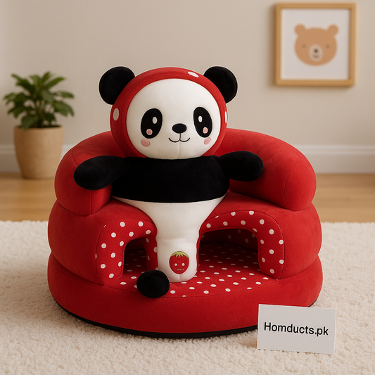 Baby Panda Plush Support Sofa Seat — Soft & Safe Sitting Chair for Infants
