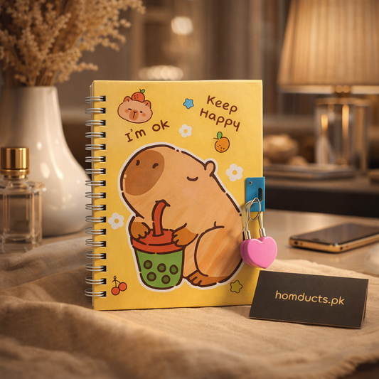 Cute Mini Notebook with Lock – Portable Secret Diary with Key Lock for Kids & Teens