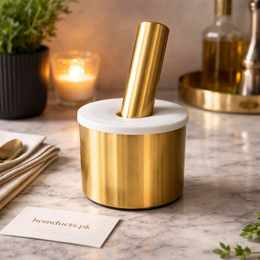 Luxury Stainless Steel Garlic Crusher & Herb Grinder with Non-Slip Base