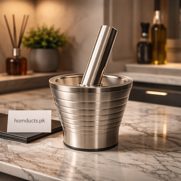 Premium Stainless Steel Mortar & Pestle Set – Heavy Duty Spice Grinder & Kitchen Herb Crusher