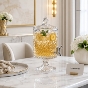 4.5L Crystal Glass Beverage Dispenser with Stand & Tap | Luxury Drink Server