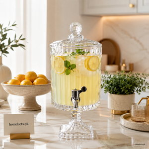 4.5L Luxury Glass Beverage Dispenser with Lid & Stand – Elegant Drink Server with Tap